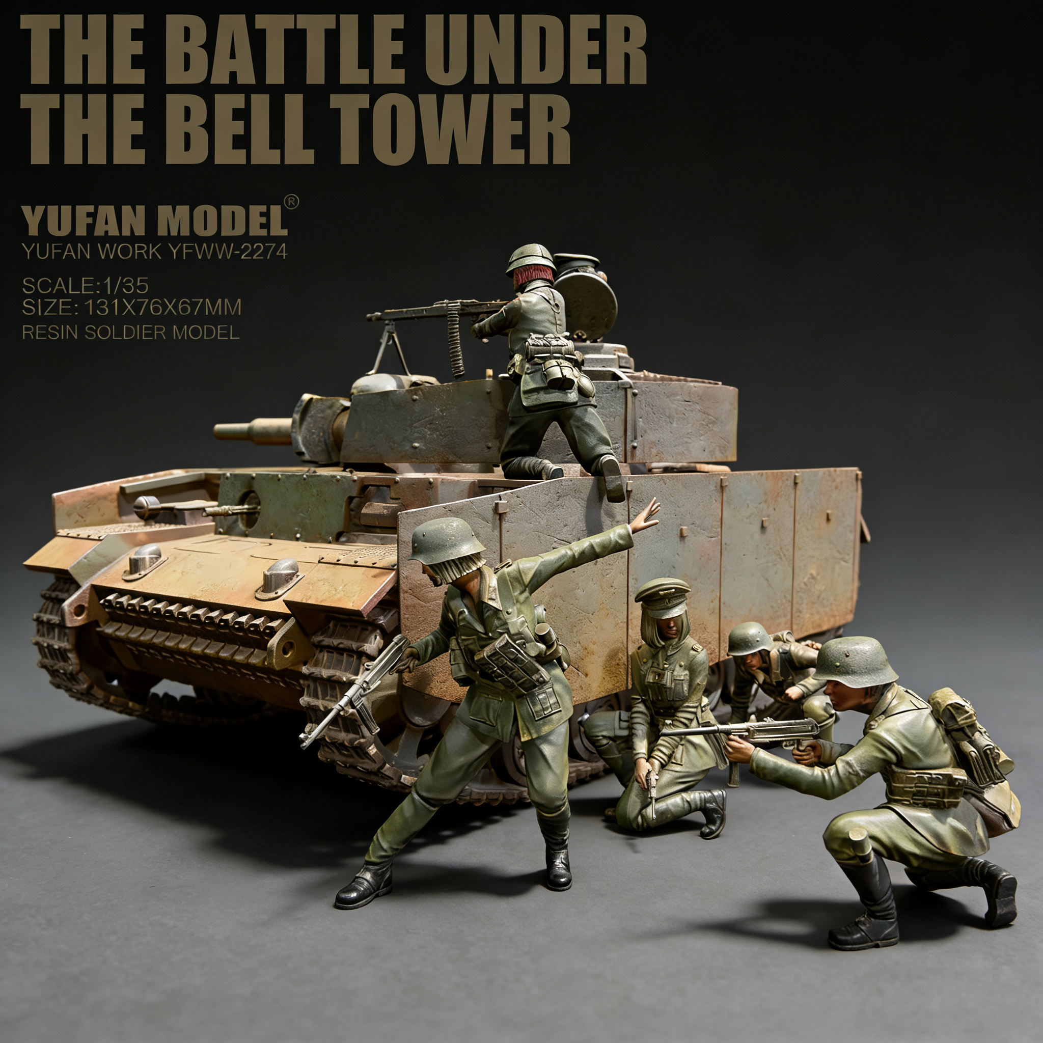 YUFAN原创 1/35二战欧洲兵人 树脂女兵6人+坦克模型YFWW-2274+3D