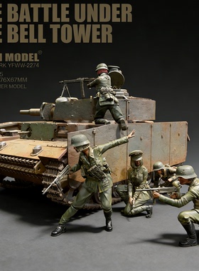 YUFAN原创 1/35二战欧洲兵人 树脂女兵6人+坦克模型YFWW-2274+3D