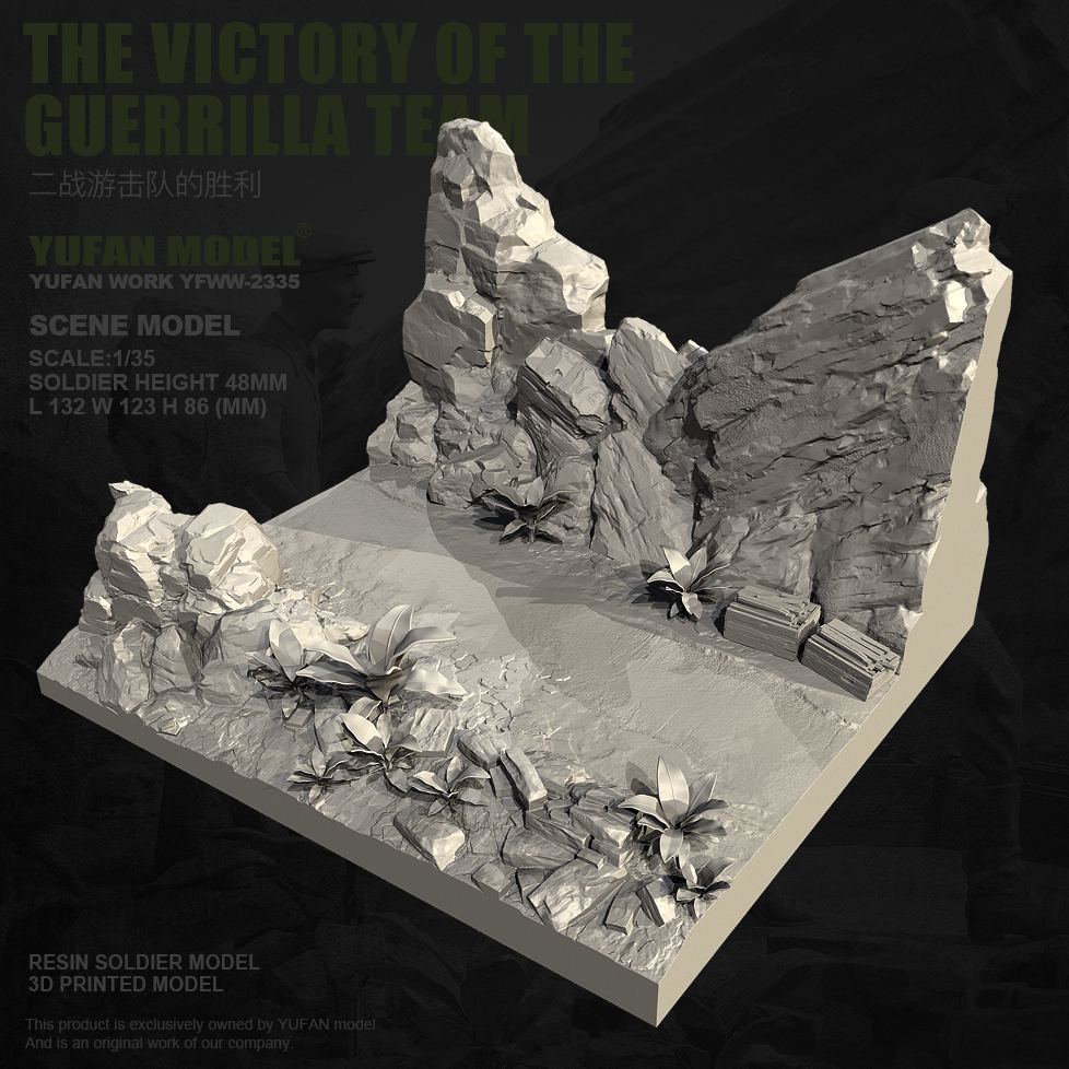 YUFAN原创1/35树脂兵人场景 二战苏联游击队 (地台) YFWW-2335+3D