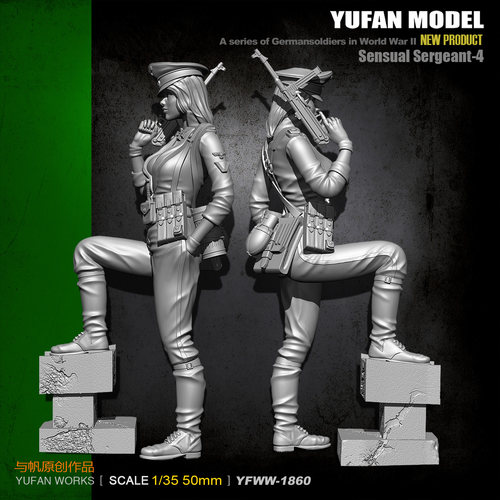 YuFan Model与帆原创1/35女兵 树脂兵人(白模) YFWW35-1860