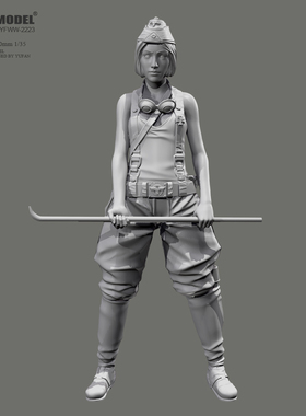YUFAN MODEL1/35 1号坦克故事女兵2号 树脂白模YFWW-2223