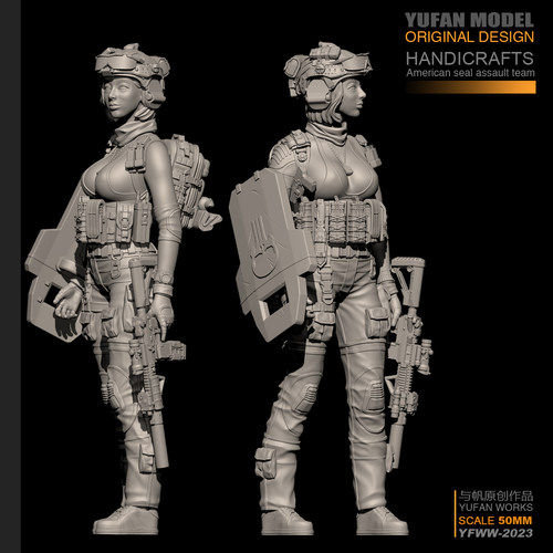 YUFan Model 与帆原创 1/35现代女兵树脂兵人 YFWW35-2023