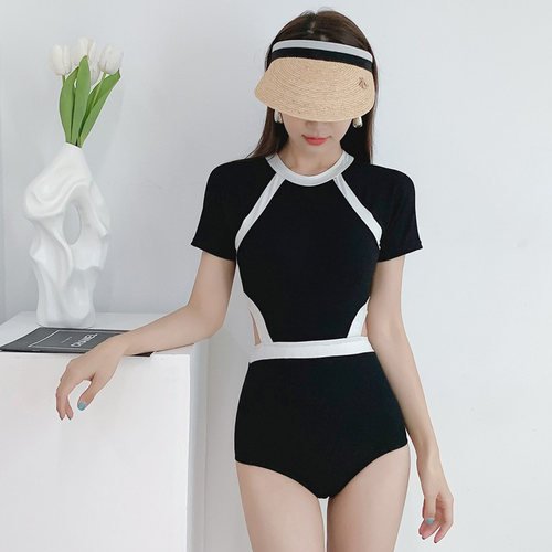 连体泳衣女款保守显瘦聚拢性感