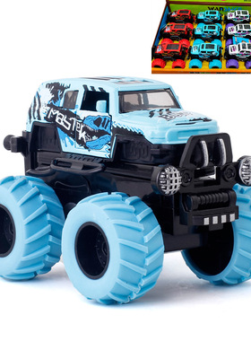 (散装)万仕可合金越野车模型撞击可变形儿童声光回力玩具 W86030