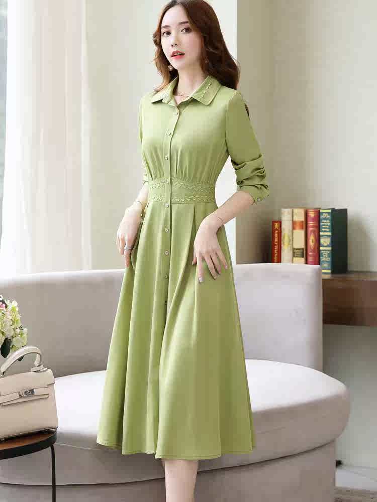 Autumn 2019 Popular skirt shirt Mid length version Dress Korean Edition Self cultivation Mosaic Long sleeve Backing skirtin the Play mode/Anime/Periphery/cos/Board games ,  Cosplay Apparel/Props/Service ,  Cosplay Women  category - from Buy2taobao.com to provide professional Taobao agent buy service