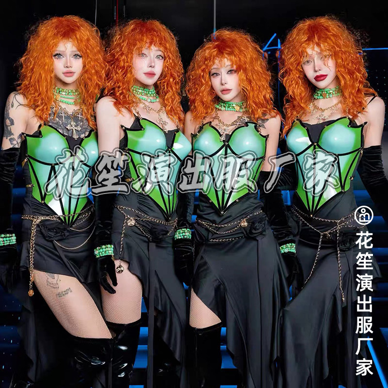 酒吧gogo演出服夜店DS领舞女bgo渐变色创意盔甲性感绿色奇幻森林,女装/女士精品,民族服装/舞台装,淘宝优惠券,粉丝福利购,淘宝优惠卷