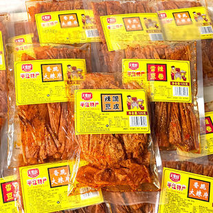 无里村麻辣豆皮豆卷大辣片湖南平江特产手撕辣条童年怀旧零食小吃