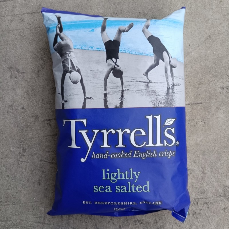 英国进口Tyrrells泰瑞轻海盐味手工薯片休闲零食150g