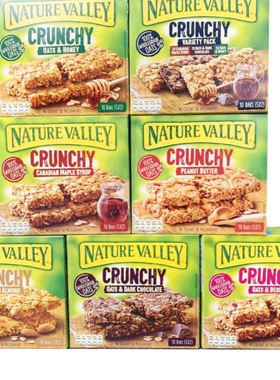 Nature Valley Crunchy Bars天然山谷早餐运动热量香脆坚果燕麦棒