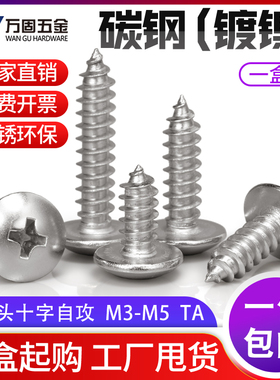 TA铁镀镍发黑白色大扁头自攻螺丝钉十字伞头蘑菇头木螺M2M3M4M5M6