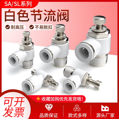 节流阀气阀气动可调快速接头气体流量控制阀气缸排气配件SL6/8-02