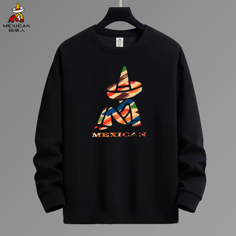 稻草人男士纯棉卫衣男春秋薄款2026新款秋季休闲宽松时尚内搭上衣