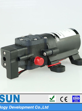 供应12V30W直流电动隔膜泵3LPM家用自吸泵40M扬程高压清洗泵