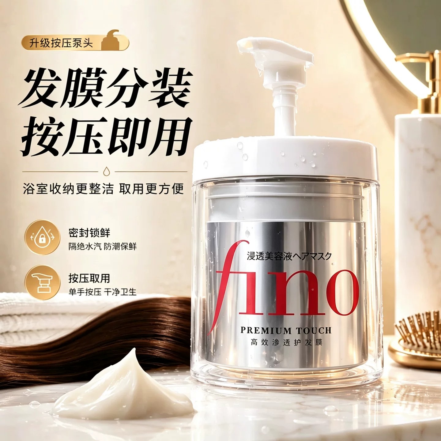 发膜护发素分装按压瓶大容量空瓶子透明收纳瓶洗衣液沐浴露乳液瓶