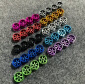 轮胎改装 TE37中口径 自制田宫四驱车配件 彩色 金属轮毂