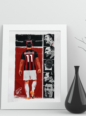 相框伊布拉希莫维奇ac米兰实木照片milan礼物足球迷装饰墙桌摆28