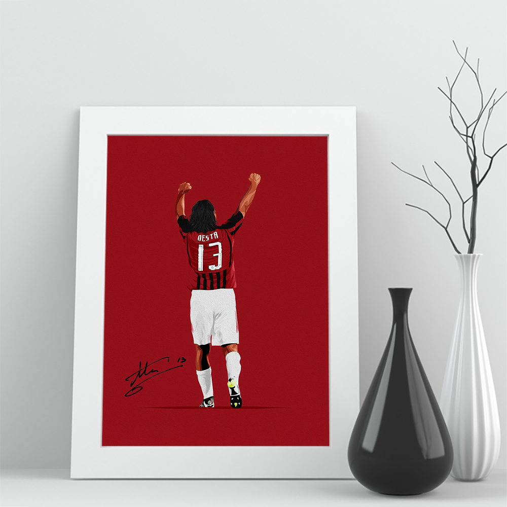 29相框内斯塔ac米兰nesta实木照片海报礼物足球迷装饰墙桌挂摆画