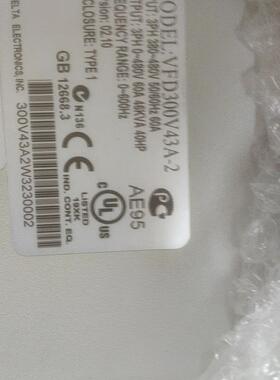 台达变频器99新VFD300V43A-2,议价出售(请询价)