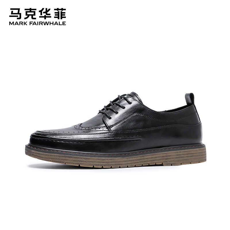 马克华菲男鞋秋季真皮透气商务休闲皮鞋2025新款男士防滑耐磨皮鞋,流行男鞋,休闲皮鞋,淘宝优惠券,粉丝福利购,淘宝优惠卷