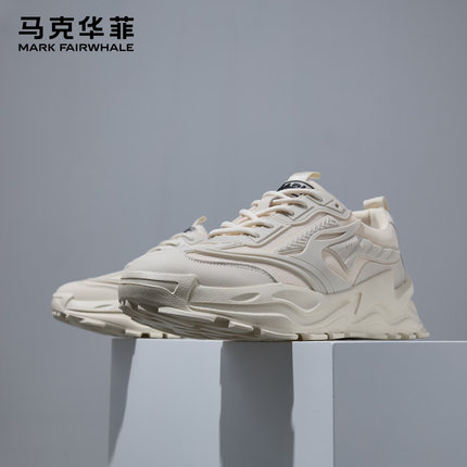 马克华菲男鞋夏季透气厚底老爹鞋男2025新款运动鞋男士休闲增高鞋