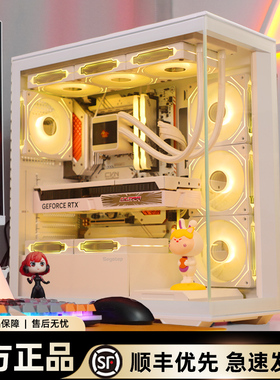 鑫谷无界3海景房机箱台式机电脑游戏ATX水冷主机箱白色无立柱侧透