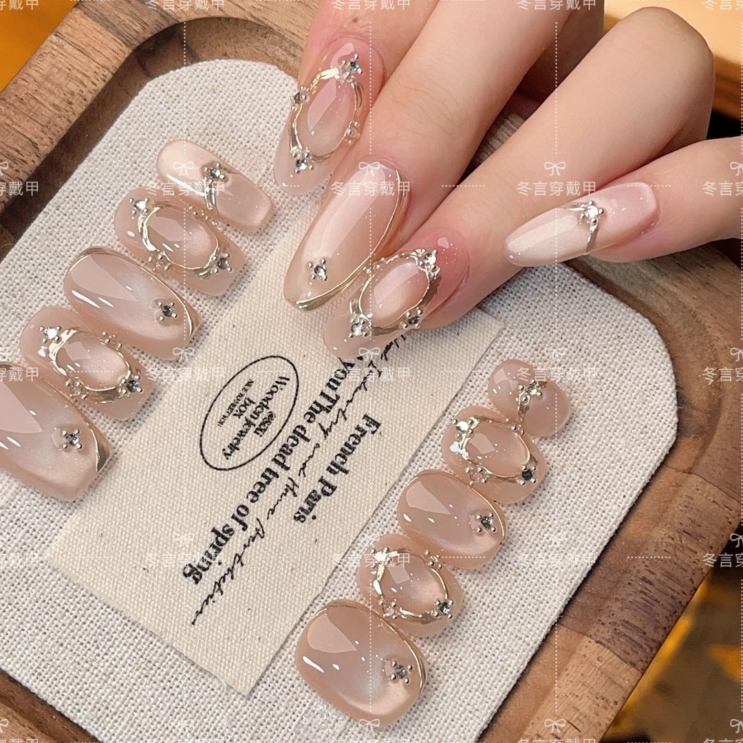 【梦幻粉琉璃】纯手工高定猫眼手工穿戴甲气质美甲百搭仙女款