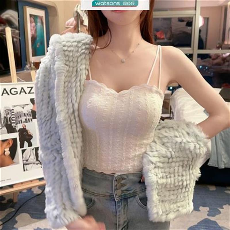 婉儿服饰个体店冰丝夏季背心吊带带胸垫一体式裹胸美背内衣内搭打