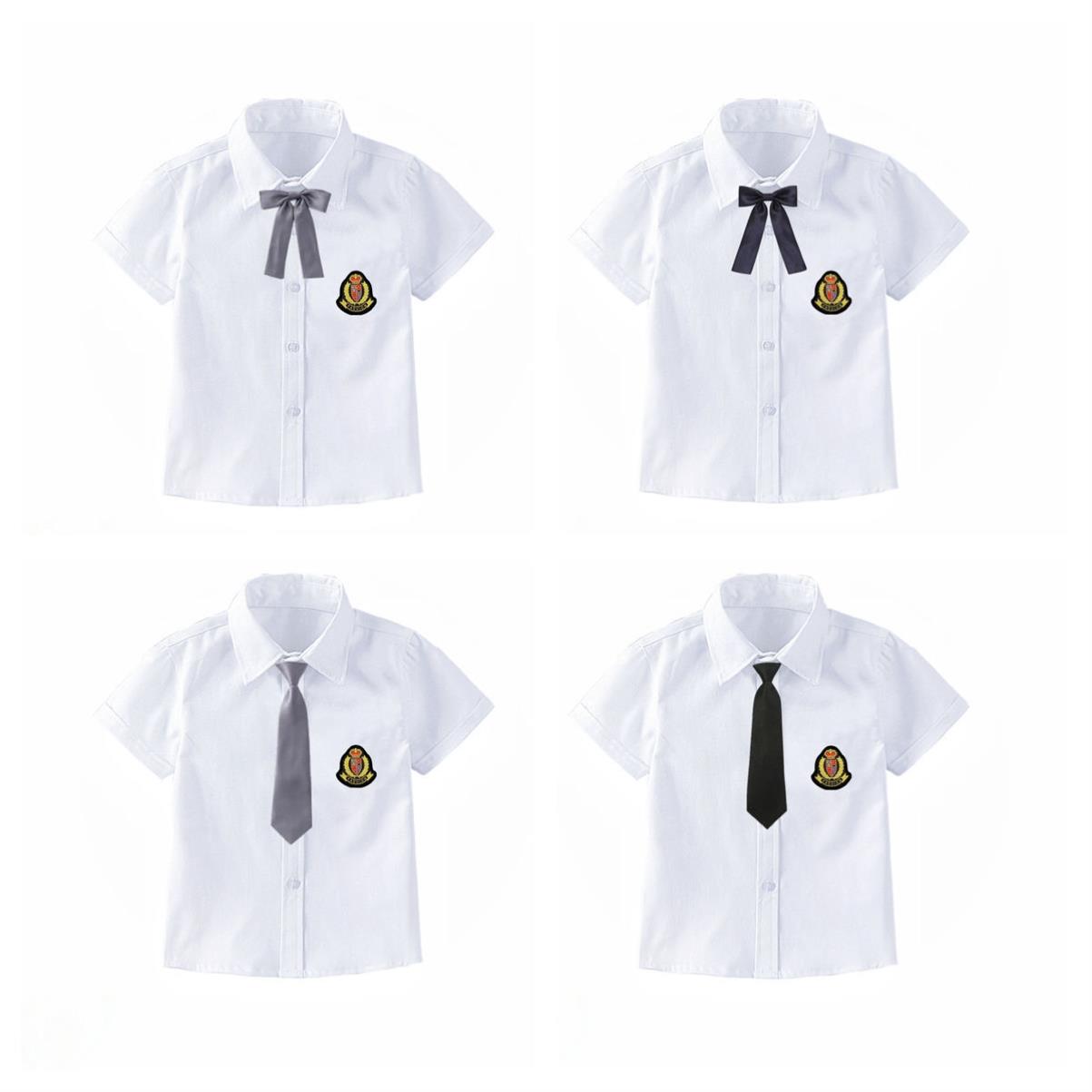幼儿园入园证件照衣服儿童毕业白衬衫上衣校服夏季衬衣男童女服装