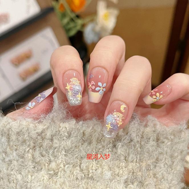 【诺曼花园】纯手工高定猫眼手工穿戴甲气质美甲百搭仙女款