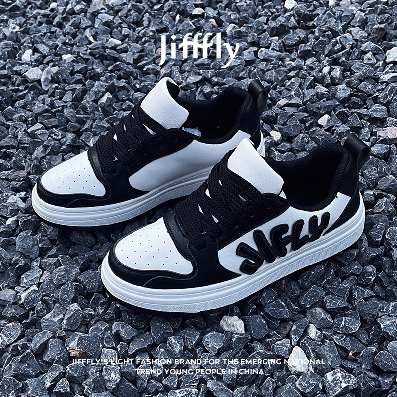 jifffly黑白熊猫板鞋情侣款