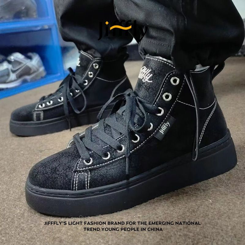 Jifffly板鞋男气质潮流高帮板鞋