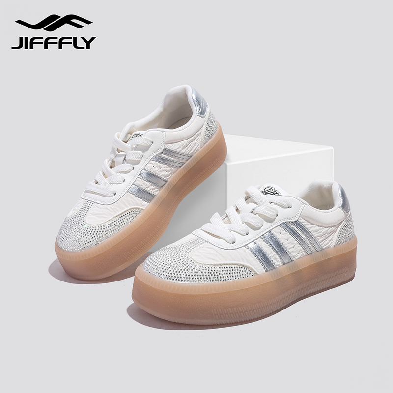 Jiffflyjifffly德训鞋女款2025秋冬新款厚底增高ins复古百搭板鞋