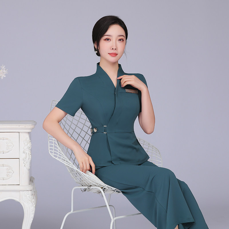 美容师工作服女夏天工服高端连衣酒店工作制服