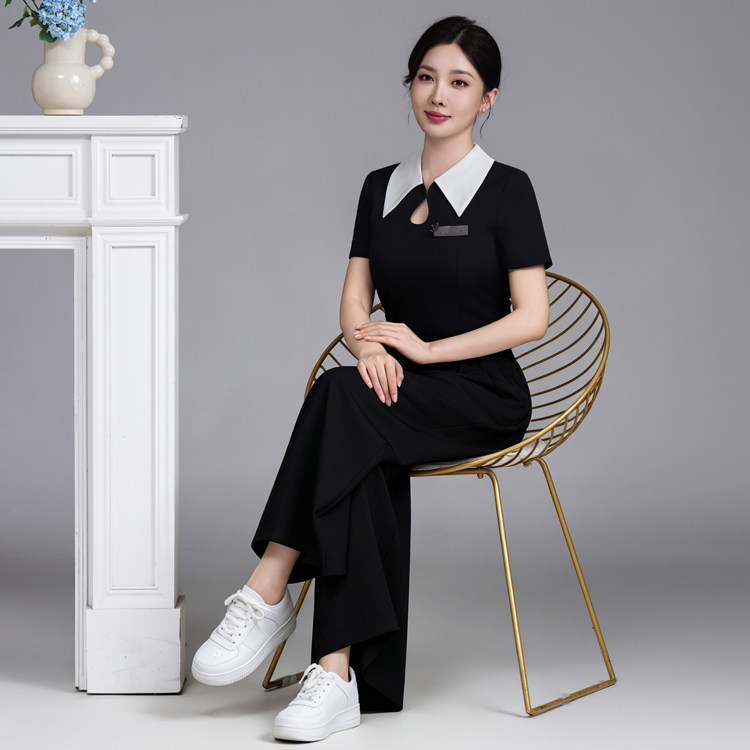 足浴头疗技师工作制服女夏季美甲皮肤美容院养生馆spa美容师套装