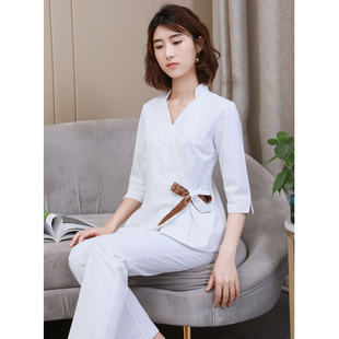 美容院美容师工作服女高端皮肤管理师技师酒店服务员足浴足疗套装