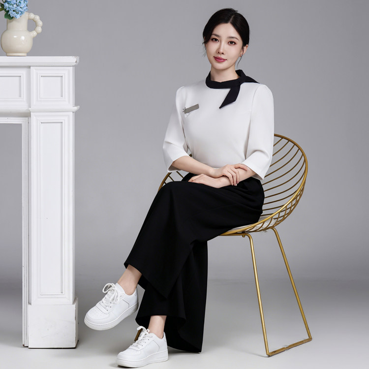 韩版美容院美容师工作服美发美甲皮肤护理医美足浴足疗技师套装夏