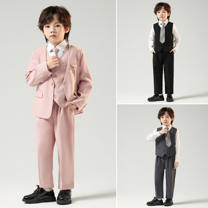 男童西服休闲西装套装春秋衣服中小童演出服儿童演讲周岁花童礼服