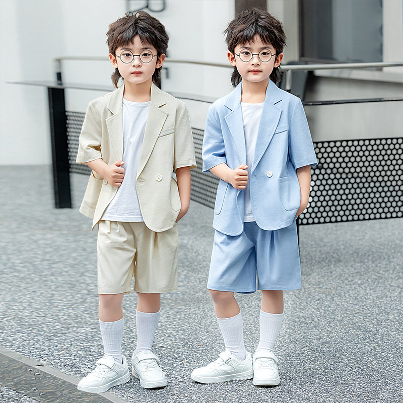 儿童西装礼服夏款英伦花童演出服