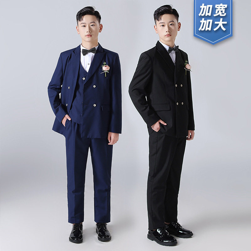 胖童西装男童加肥加大码西服大童男款主持人演讲合唱钢琴演出礼服