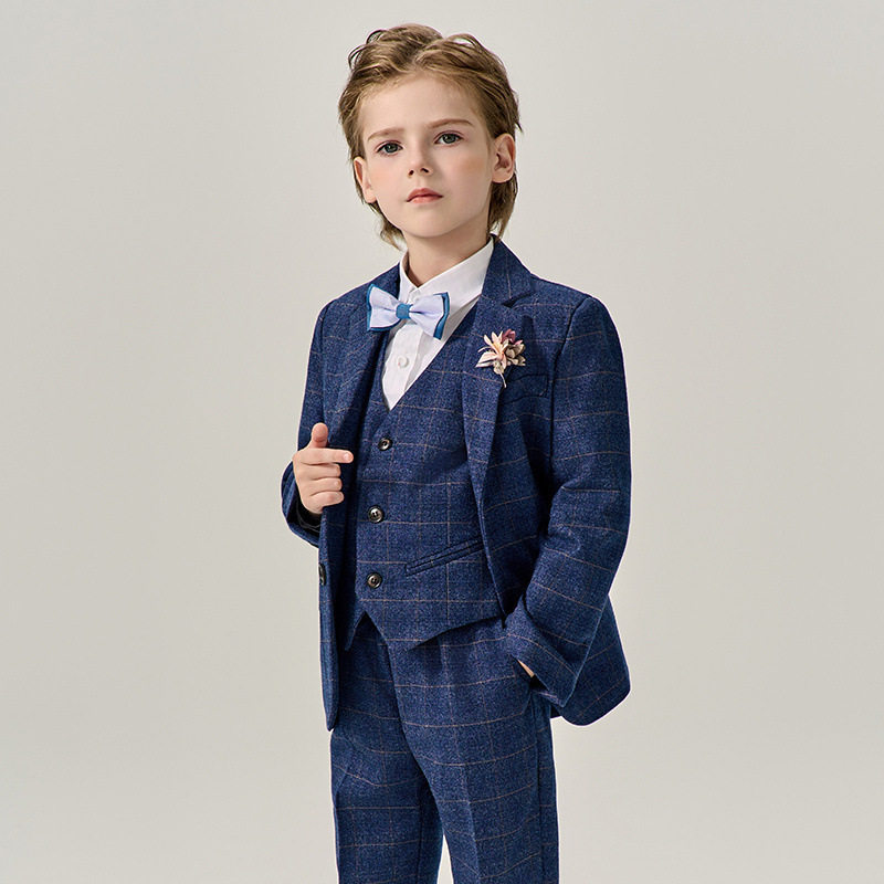 儿童西装套装小花童男孩钢琴演出主持人周岁礼服帅气外套男童西服