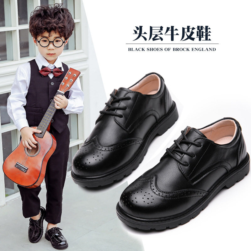 男童真皮鞋子车缝线英伦儿童皮鞋