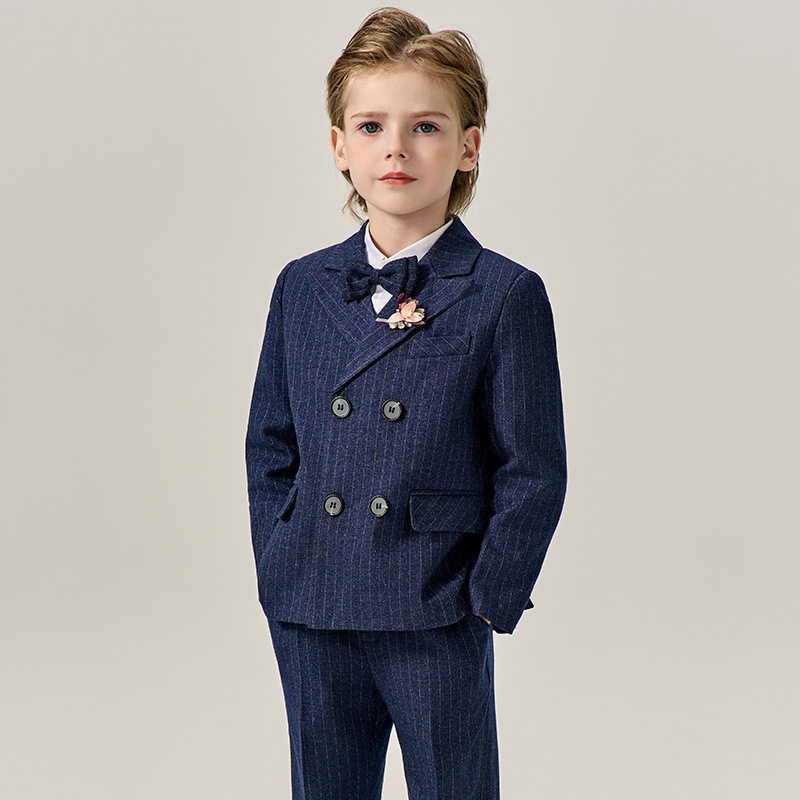 周岁礼服男宝2025春秋儿童西装套装男童英伦风花童婚礼西服三件套