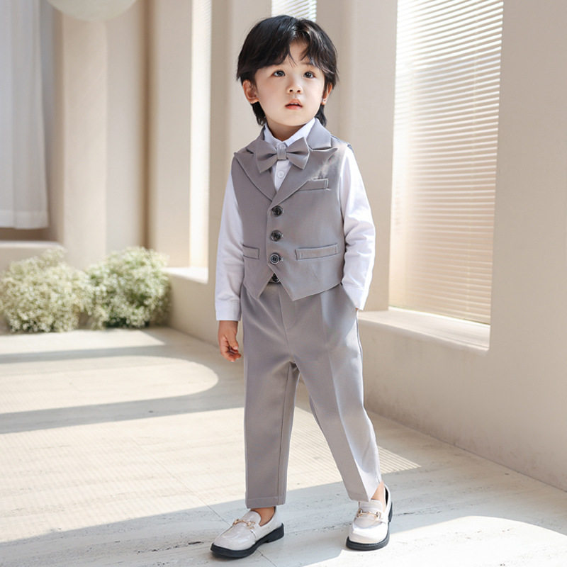 六一儿童表演出服男童礼服夏季男孩主持人小西装套装帅气花童正装