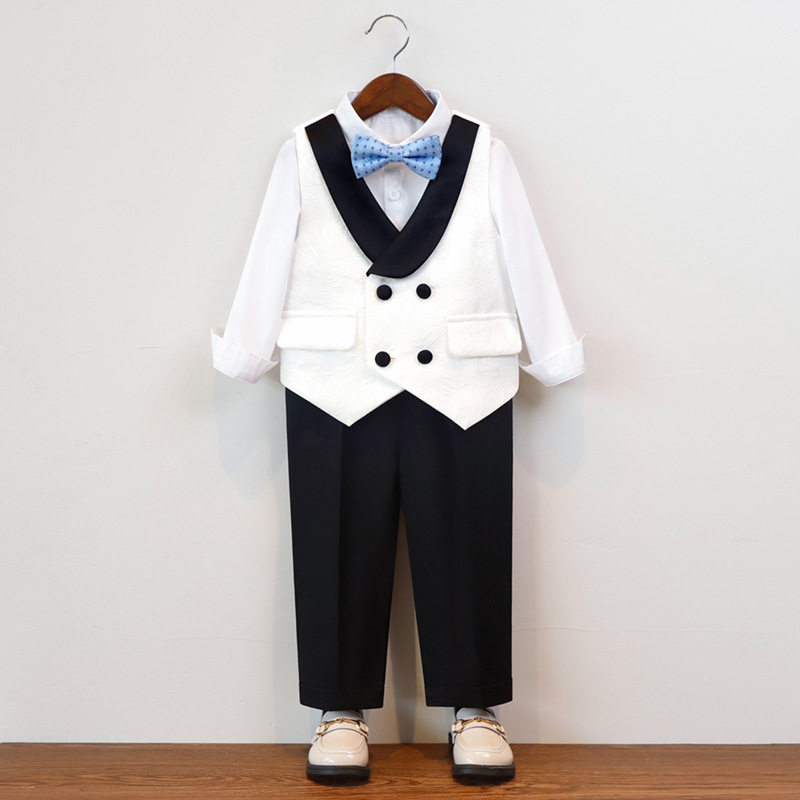 儿童西装套装男童英伦演出服中小童周岁生日宴会摄影服花童礼服