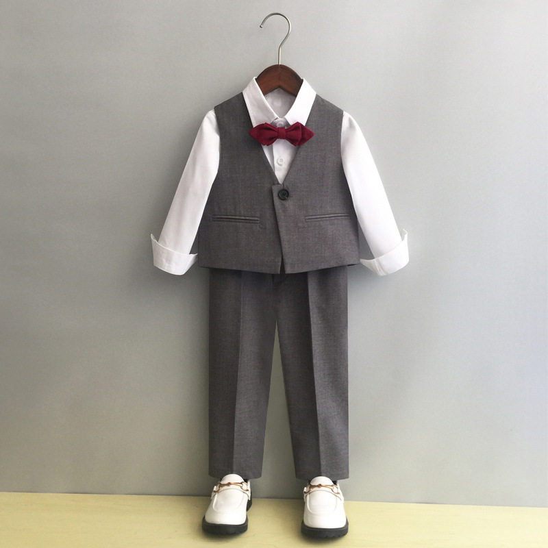 儿童马甲套装男童西装夏季花童婚礼礼服宝宝周岁中小童韩版演出服