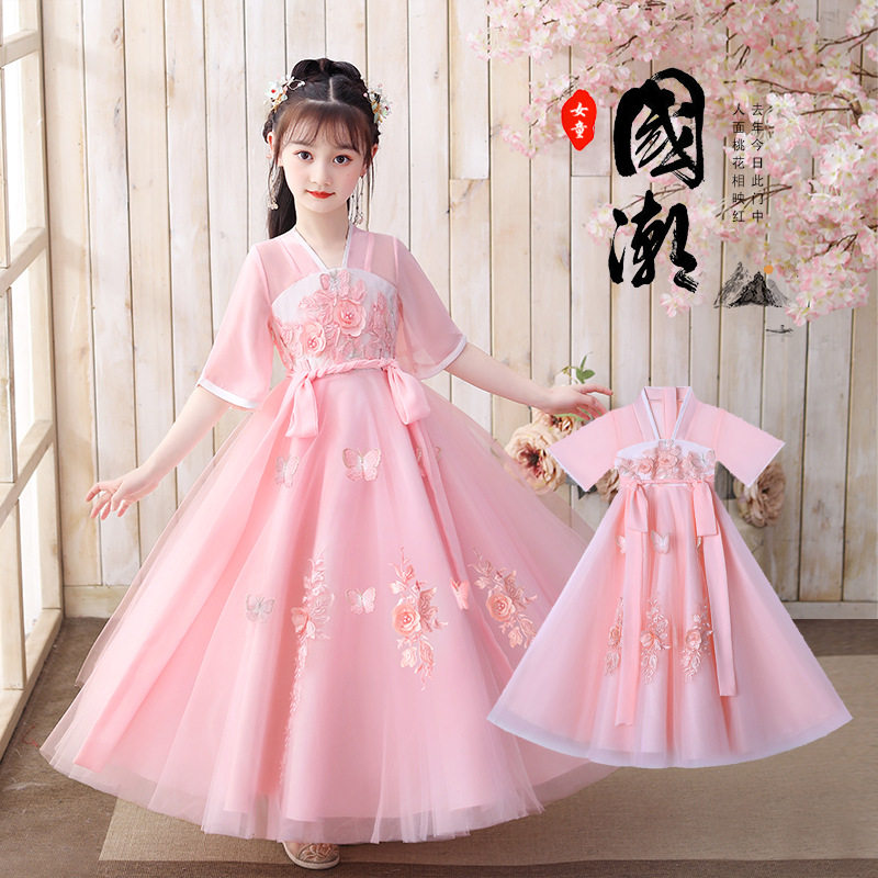 女童汉服连衣裙夏季2025新唐装