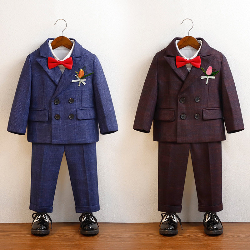 儿童西装套装男童西服主持演出服