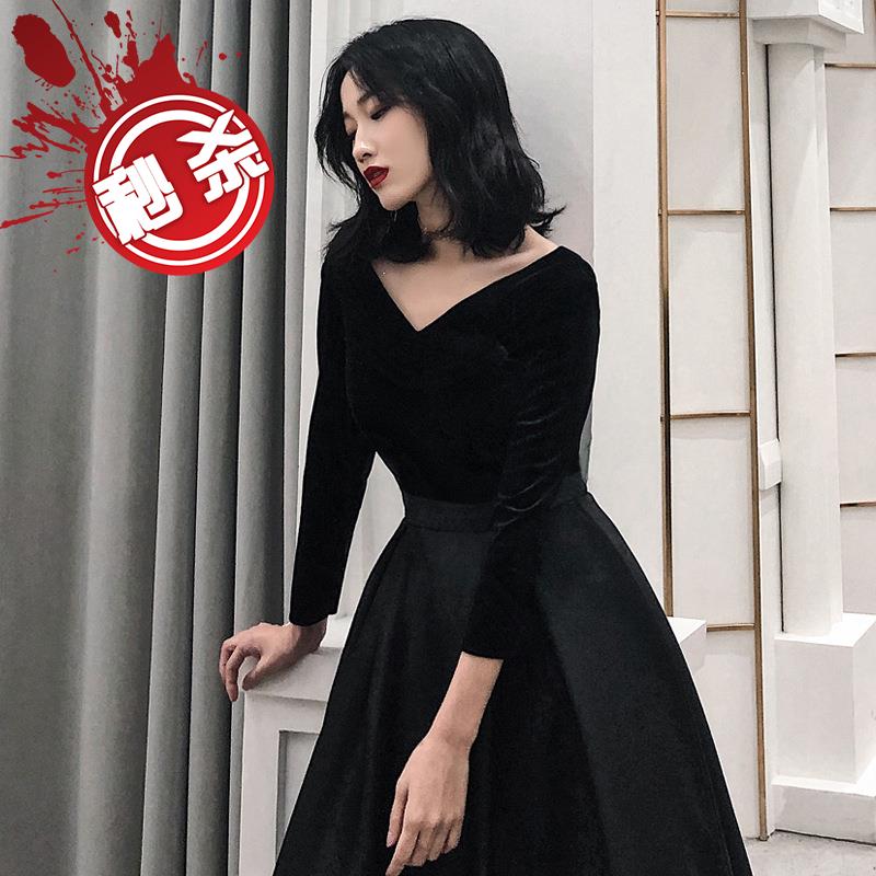 修身黑色晚礼服裙2019秋冬款r长袖宴33会高贵优雅礼服长款年会主|ruв категории Женская одежда, Cвадебные платья, свадебное платье - от Buy2taobao.com для оказания профессиональной услуги покупки агента Taobao