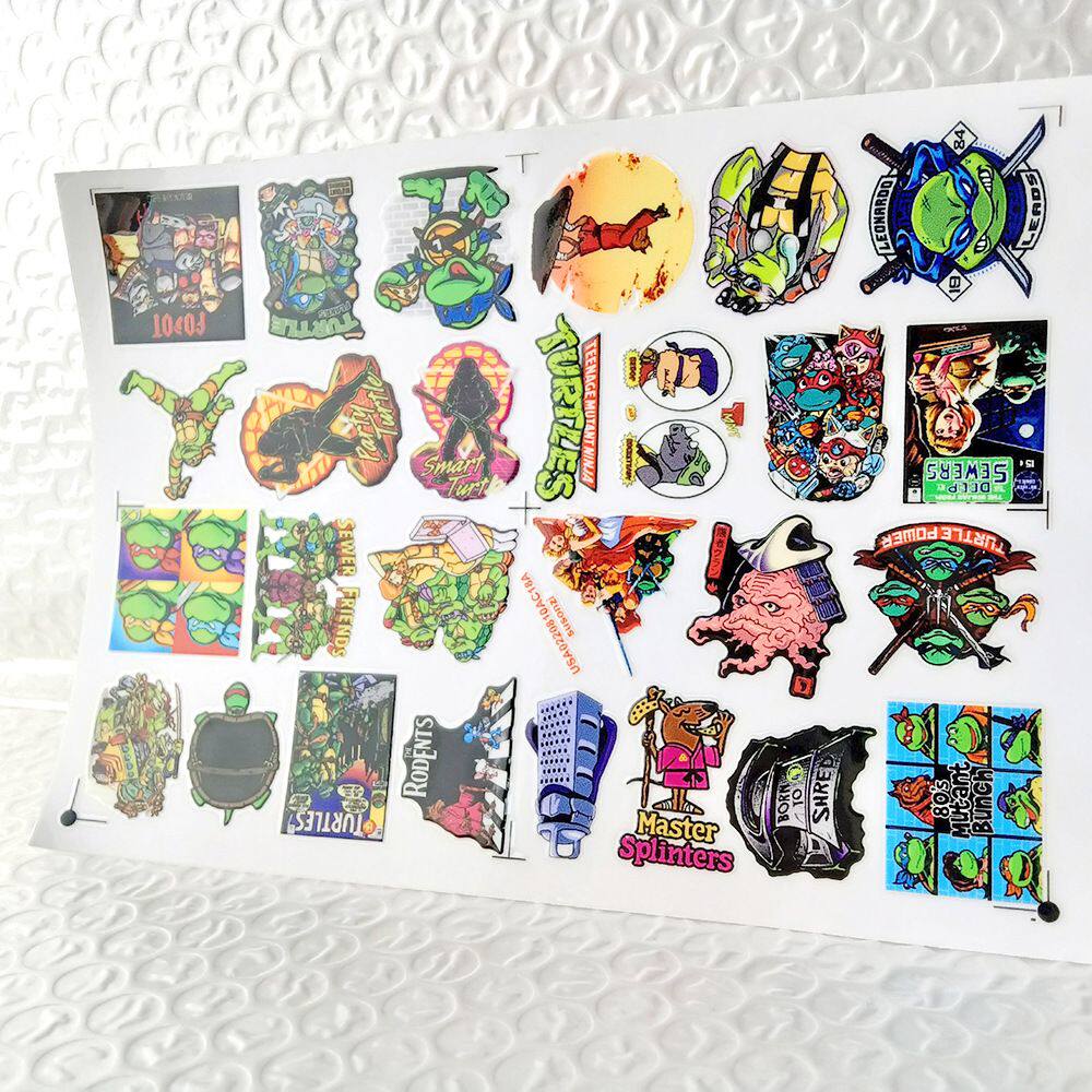 忍者神龟镂空立体防水手帐笔贴保温水杯装饰UV转印贴纸水晶标定制