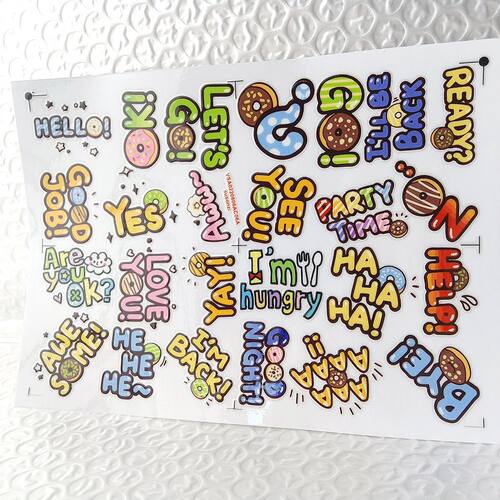 不侵权跨境英文字母立体防水保温杯装饰贴纸UV转印贴纸水晶标定制